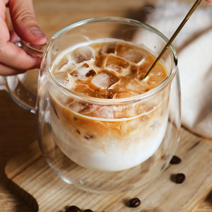 Ly cà phê cappuccino thủy tinh hai lớp, dung tích lớn, thủ công, chất lượng cao, 480ml, có tay cầm, sản xuất trực tiếp từ nhà máy CnGlass, dùng được cho sữa - Product Image 1