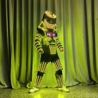 Traje de Robot LED Programable por APP con Pantalla en el Pecho, Iluminación RGB, Disfraz para Discoteca, Bar, Fiesta, Actuación en Escenario