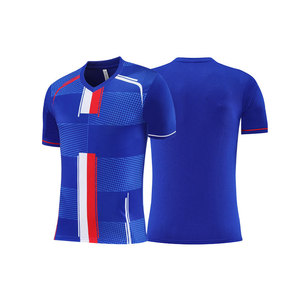 New Design Polyester Camisetas De Futbol Top Quality Blue Football Jersey Breathable Custom Soccer Uniform - Product Image 5