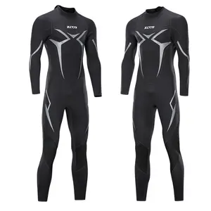 Tam Wetsuits 3mm neopren dalış elbisesi geri Zip uzun kısa kollu dalış sörf şnorkel tek parça Wetsuit erkekler için kadın