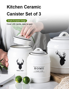 Professional Manufacturer <strong>Cheap</strong> New Modern Ceramic Kitchen Storage Jar with <strong>Gold</strong> <strong>Knob</strong> for Tea and Coffee Decor - Product Image 4