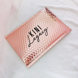 Sobres Acolchados con Burbujas y Logotipo Personalizado, Embalaje de Envío, Bolsas de <span class=keywords><strong>Correo</strong></span> de Burbujas de Polietileno, Bolsas de Envío Color Oro Rosa para Ropa, Zapatos y Prendas - Product Image 6