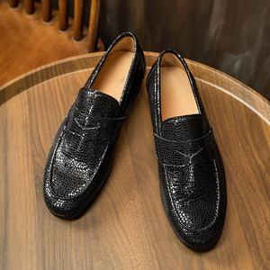 รองเท้าส้นแบนของผู้ชายหนังแท้คุณภาพสูง-แบรนด์แฟชั่นใหม่ของรองเท้านุ่มของผู้ชายที่มีคุณสมบัติป้องกันการลื่น - Product Image 5