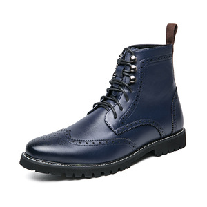 Botas de cuero para hombre de talla grande 2026, de moda, con acabado bronceado, personalizadas, de caña alta, con cordones, para exteriores - Product Image 5