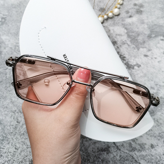 Unisex Fashion Popular Sun Glasses with UV400 Metal Frame Plain Decoration Street Shooting Ocean Fashion-Wholesale