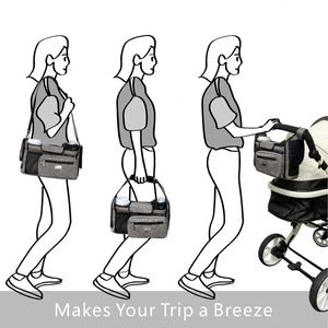 Organisateur de poussette pour bébé en RPET, certifié BSCI, vente en gros, 2 porte-gobelets, sac détachable avec bandoulière, sac de poussette - Product Image 5