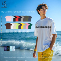 T-shirts vierges pour hommes 180 GSM à faible rétrécissement, effet rafraîchissant, personnalisables avec logo imprimé ou brodé, OEM ODM, petites séries sur mesure