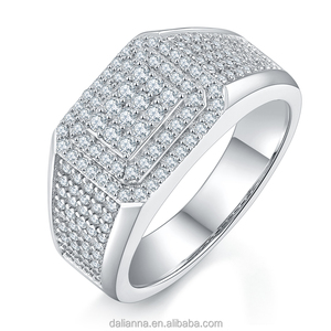 Venta al por mayor 100% joyería de alta calidad por Diamond Pen 18K chapado en oro D Vvs Moissanite 925 anillo de plata esterlina Moissanite - Product Image 1