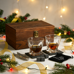 男性用ウイスキーギフトセットクリスタルウイスキーガラスとウイスキーストーンノベルティプロモーションギフトセット在庫あり - Product Image 2