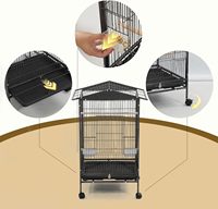 Cage à oiseaux moyenne en fer forgé avec couvercles pour perruches, calopsittes, perroquets et plus encore