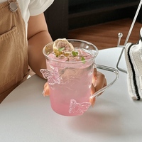 Luxe design creatieve vlinder fruitthee milkshake glas koude koffie beker sapbeker