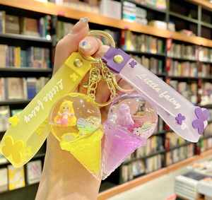 3D Acrylic Cartoon <b>Key</b> <b>Chain</b> With Oil Floating Mermaid Quicksand Ice Cream Acrylic <b>Key</b> <b>Chain</b> Bag Car Pendant - Product Image 3