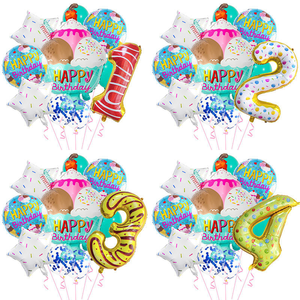 Ensemble de ballons d'anniversaire, ballons en <span class=keywords><strong>film</strong></span> d'aluminium, fournitures pour fêtes sur le thème de l'anniversaire - Product Image 1