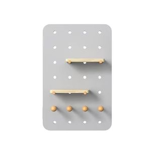 Organizador de Pared de Madera Maciza con Rejilla, Rectangular, Lacado, Sin Perforaciones, para Oficina, Sala de Estar, Dormitorio - Product Image 5