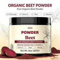 Poudre de racine de betterave pour smoothies, superaliment pour stimuler l'endurance et la récupération, poudre de racine de betterave pure