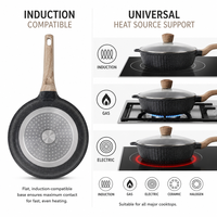 Batterie de cuisine 23 pièces en pierre de granit antiadhésive, comprenant des casseroles, poêles, poêle à frire à induction, faitouts, plancha et poêle à œufs, pour la cuisson