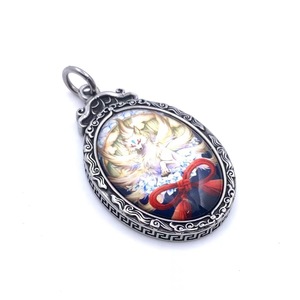Colgante Thangka de zorro de nueve colas yunnique, collar con colgante ovalado de acero inoxidable, regalo para hombres y mujeres, estilo Retro 216053 - Product Image 5