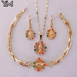 Set di Gioielli di Lusso Cristiani con Diamanti e Zirconia, Collana e Orecchini Madonna di Guadalupe per Donna - Product Image 6