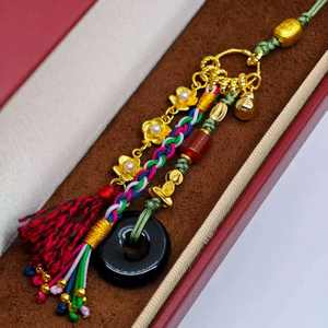 Adorno Colgante para Coche de Cobre con Cuentas de Ágata y Esmalte Vibrante de UM Jewelry, Venta al por Mayor, Regalo Unisex para Boda o Compromiso - Product Image 6