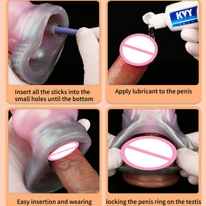 YOCY Silikon Penis Abdeckung mit Stütz stab Fetisch Hunde knoten Dildo Ärmel für Schwanz vergrößerung Wieder verwendbares Kondom Sexspielzeug Für Mann - Product Image 5