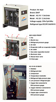 Compresseur de réfrigérateur industriel ZAKF pour sécheuse métallique 20HP R134 2.50Nm3/min FAD, refroidi par air, point de rosée 2~10°C, 220V50Hz