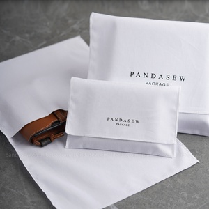 PandaSew Custom Logo Durable <b>White</b> Cotton Dust Bag for Handbag&Shoe Purse Underwear Gift Packaging Jewelry Bag - Product Image 3