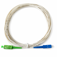 Kabel Patch Fiber Optik Singlemode 9/125 G.657.A2 SC/APC Hijau ke SC/UPC Biru 2.0mm Putih OFNR untuk FTTH PON