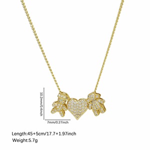 Gioielli alla Moda per Bambini con Collana con Ciondolo a Forma di Cuore, Zirconi Incastonati, Stile Elegante, Gioielli da Regalo - Product Image 6