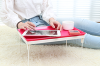 Table pliante portable en plastique réglable pour ordinateur portable, table à cartes carrée avec pieds pliables