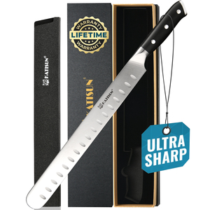Cuchillo profesional para cortar carne, hoja <span class=keywords><strong>de</strong></span> acero al carbono, cuchillo para rebanar jamón con mango ergonómico - Product Image 3