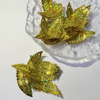 Paillettes en PVC en gros - Forme de feuille dorée - 31-50 mm - Embellissements et matériaux de broderie pour vêtements