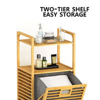 Panier à linge en toile pliable personnalisé Panier à linge en bambou avec étagères pour vêtements