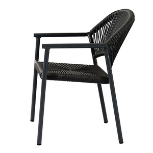 Moderno nero 5 pezzi Patio estensibile Set <span class=keywords><strong>da</strong></span> pranzo mobili <span class=keywords><strong>giardino</strong></span> esterno Rattan tavolo in alluminio e 4 posti sedie - Product Image 3