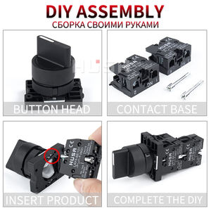 XB2ノブボタンスイッチセルフリセット22mmスタート1NO NC瞬間プッシュボタンスイッチ金属プラスチック2つ3つギアセレクタースイッチ - Product Image 3