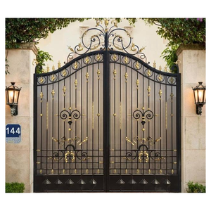 Diseño rústico hecho a mano con giros forjados lo suficientemente resistente para caminos de patio trasero puerta de hierro forjado - Product Image 4