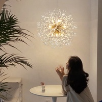 Lustre moderne nordique décoratif suspendu en cristal, pissenlit, salon, salle à manger, décoration intérieure, luminaires suspendus LED, luxe