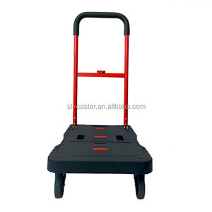 Carrito de Mano Plegable de Plástico de Diseño Especial de 150 kg, Carrito de 4 Ruedas Totalmente Plegable para Compras, Almacenamiento y Herramientas - Product Image 3