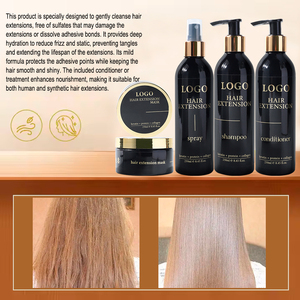 Sampo dan Kondisioner Ekstensi Rambut Protein Keratin Bebas Pewangi Sulfat dengan Logo Kustom OEM, Biotin untuk Meningkatkan Pertumbuhan Rambut - Product Image 2
