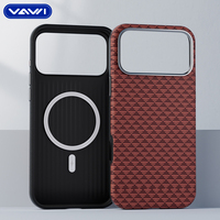 VAWI L140 Coque magnétique en cuir texturé triangulaire en gros pour iPhone 13 14 15 16 17 Pro Max Coque de téléphone antichoc