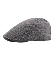Para Hombre Caballero Lana Plaid Tartan Herringbone Cabbie Jeff Cap Driver Cap
