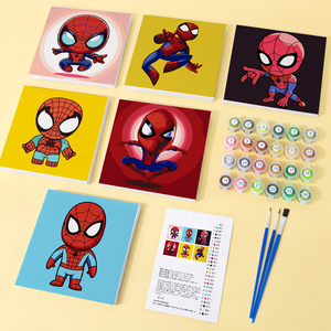 6x8 pulgadas, dibujos animados creativos Spider Man Mini retrato pintura al óleo Digital, adecuado para habitaciones de niños y decoración del hogar - Product Image 1