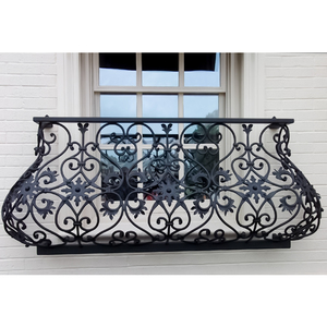 Barandilla frontal de ventana de hierro forjado de Georgia con construcción duradera y herrajes artísticos adecuados para casas de lujo - Product Image 3