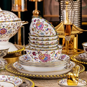 Jingdezhen Good-End White <strong>Porcelain</strong> Enamel Chinese-Style Plant Bowl Chopstick Set Microwave Safe Customizable Home <strong>Gift</strong> Complete - Product Image 4