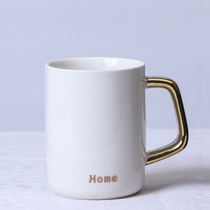 แก้วเซรามิก หูจับชุบทอง ใช้ในบ้าน/สำนักงาน สีพื้น แก้วเดี่ยว - Product Image 2