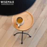 WISEMAX FURNITURE Nouveau design canapé table d'appoint en bois de chêne table moderne en métal noir table basse modulaire ensemble pour salon villa