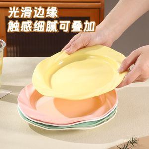 Oval Plastic Plate Solid Color For Western Food Pasta Dessert Salad Party Use - Product Image 2