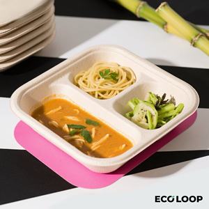 <span class=keywords><strong>Assiette</strong></span> à dîner en papier de bagasse de vaisselle comestible blanche de pulpe de canne à sucre <span class=keywords><strong>biodégradable</strong></span> jetable rentable - Product Image 3