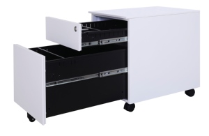 Meuble de classement avec tiroirs et clés, mobilier de bureau, armoire mobile en métal sur pieds - Product Image 2