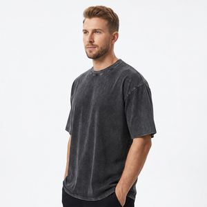 Camiseta Vintage con Lavado Ácido, Tejido de Punto, Logotipo Personalizado, Manga Corta, Cuello Redondo, Corte Regular para Hombre - Product Image 3