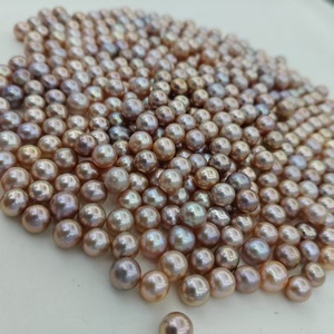 7,5-8,5mm 5A grado redondo Real agua dulce perlas naturales de agua dulce rosa púrpura naranja perlas sueltas perla Zhuji sin perforar - Product Image 5